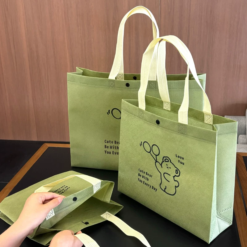 网红服装店暗扣无纺布手提袋定制衣服礼品包装袋女装购物手提袋子
